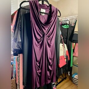Co-op Barneys New York Rich Purple Draped Dress
